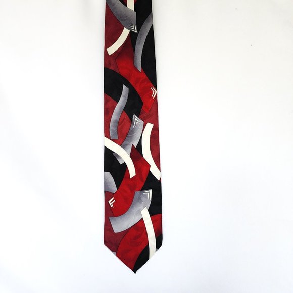 Alexander Lloyd Men's Necktie 100% Silk Multicolor Geometric Design USA 62x4 - Picture 4 of 9